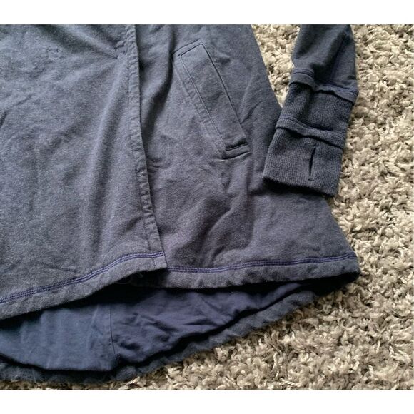 82 LULULEMON Gratitude WRAP SNAP navy blue SWEATSHIRT JACKET sz 8 - Picture 6 of 10